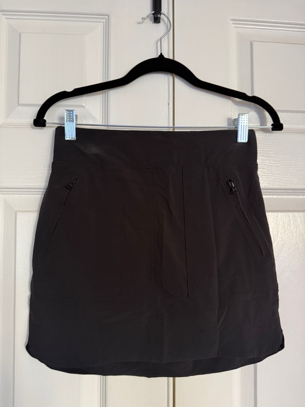 Athleta Casual Black Mini Skort with Zip Pockets